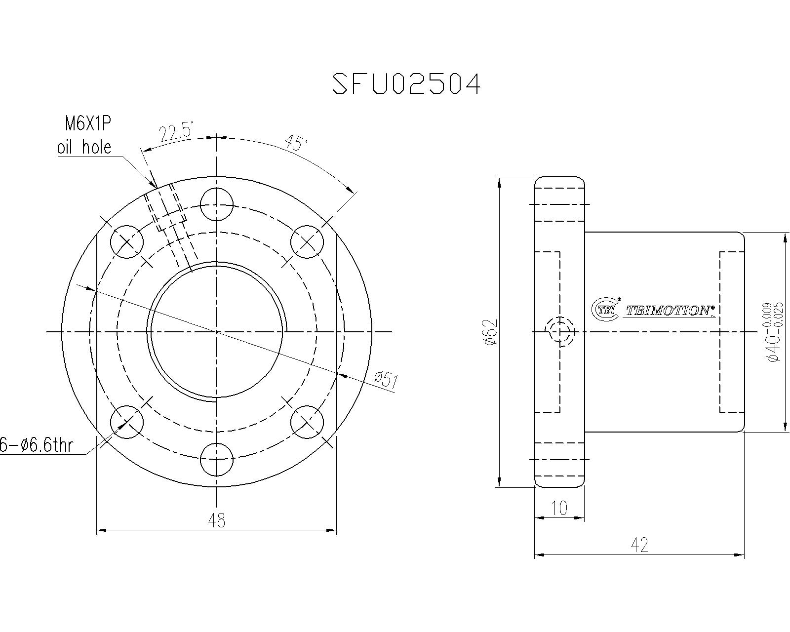 SFU2504-4滾珠絲桿螺母尺寸